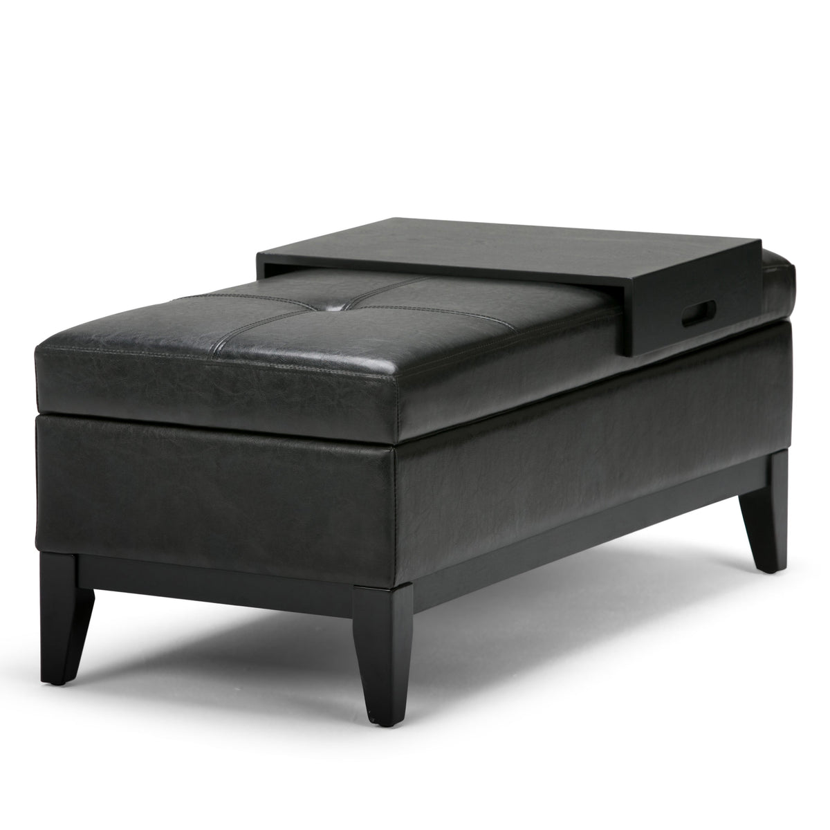 Oregon 42 Inch Wide Storage Ottoman Bench with Tray